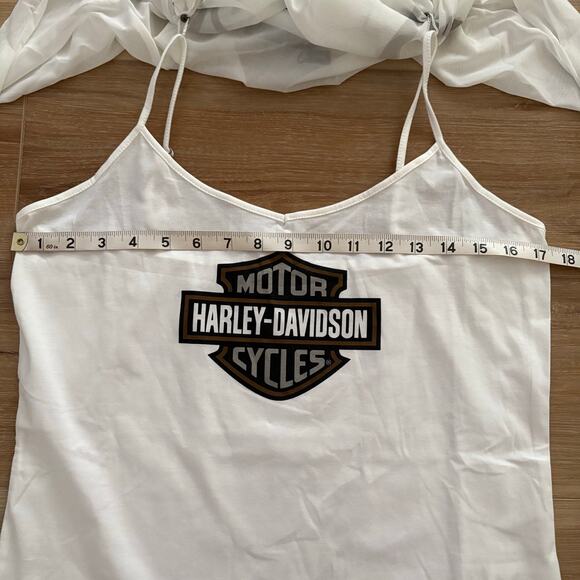 NWT Harley Davidson Women's Flames For Days Mesh Top in Cloud Dancer size Large - Picture 6 of 9